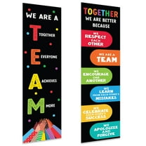 Koyal Wholesale Classic Rainbow Classroom Banner Sign for Teachers, Teamwork, Door, Wall Decor, 2-Pk