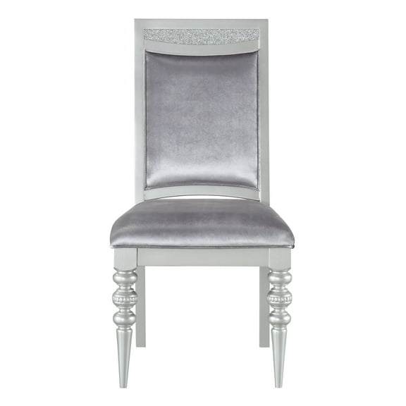 Newboti Furniture Grey and Platinum Upholstered Side Chairs (Set of 2) 25034