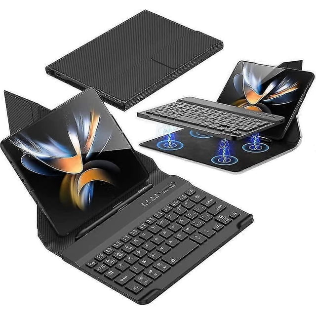 Leather Fold Stand Case Keyboard Compatible With Samsung Galaxy Z Fold 4, Bluetooth Wireless Keyboard Portable Keyboard High quality Gift
