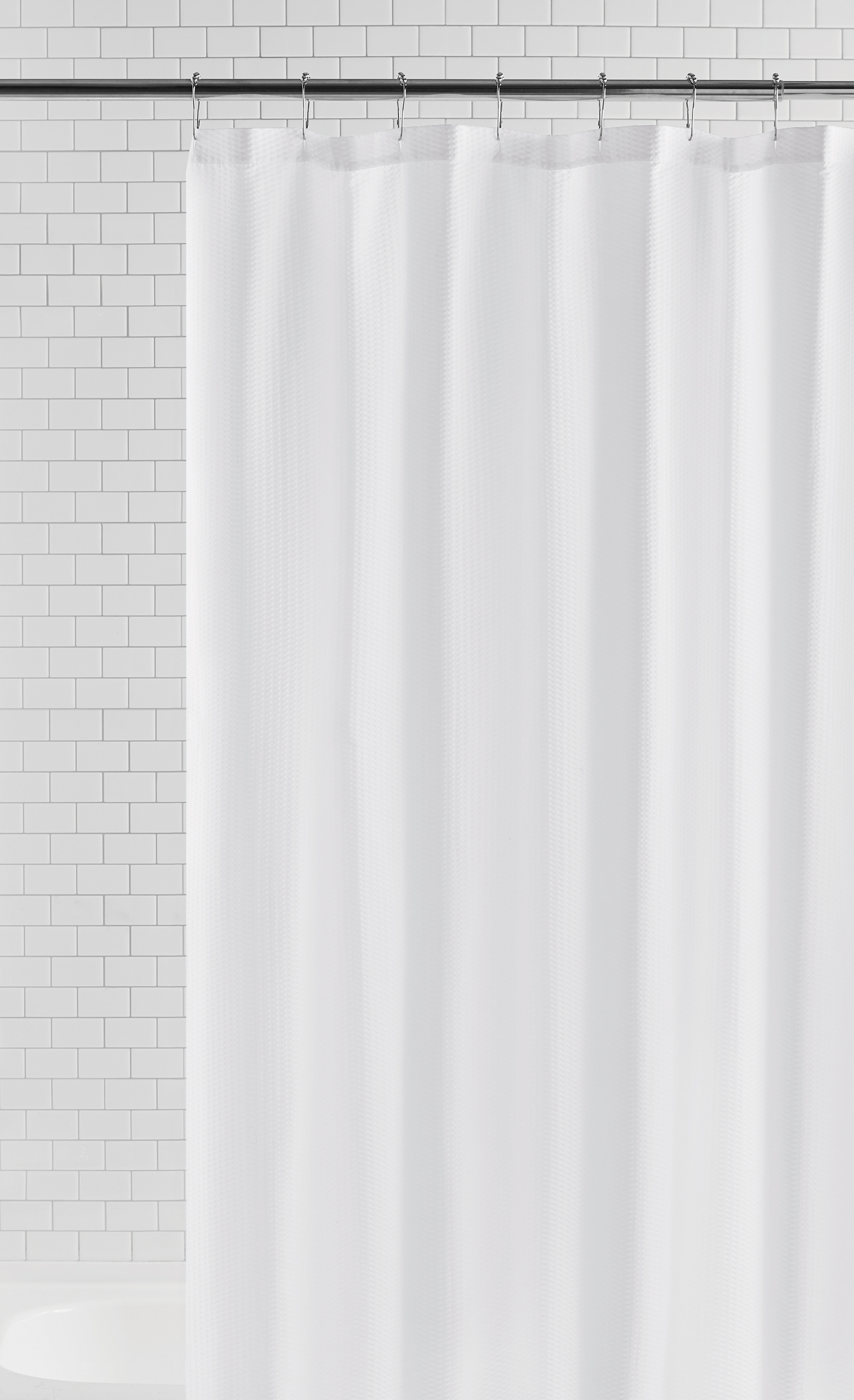 Mainstays Water Repellent Microfiber Fabric Shower Liner, White