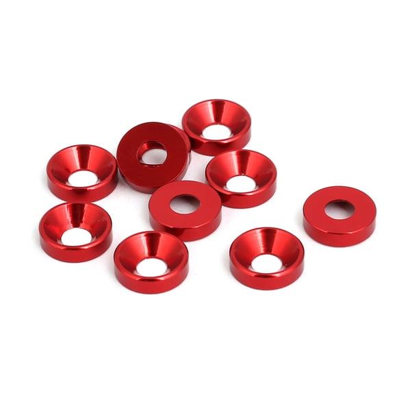 Arandela de cabeza de copa de aleación de aluminio M4 Unique Bargains para parachoques de motor rojo oscuro 10 piezas