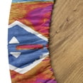 thumbnail image 5 of Ambesonne Tribal Fitted Round Tablecloth, Pattern of Ikat Shapes Ethno, 45"- 56" Diameter, Magenta Orange and Blue, 5 of 5