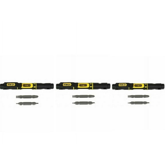 STANLEY 66-344 Pocket Multi-Bit Screwdriver,4-in-1,3 Pc (3 Pack)