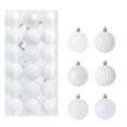 thumbnail image 5 of CHGBMOK 36Pcs White Christmas Ball Ornaments for Christmas Tree 6 Style Shatterproof Xmas Hanging Ball Christmas Decorations, 5 of 6