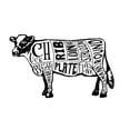 thumbnail image 3 of Beef, Butchers Block Meat Cuts, Black Cow on White (9x12 Wall Art Print, Home Decor), 3 of 3