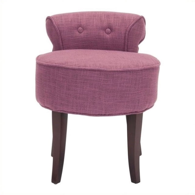 Hawthorne Collection Birch Wood Vanity Stool in Pink
