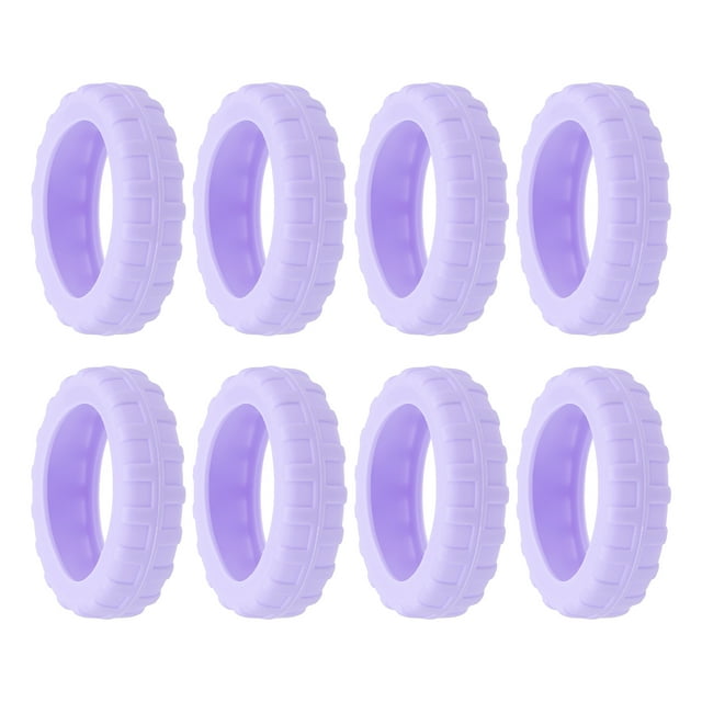 Unique Bargains Housse de Roues de Valise, Ensemble de 8 Housses en Silicone pour Roues de Bagage Cabine, Housses de Roues de Valise, Violet