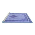 thumbnail image 2 of Ahgly Company Machine Washable Indoor Square Persian Blue Traditional Area Rugs, 7' Square, 2 of 4
