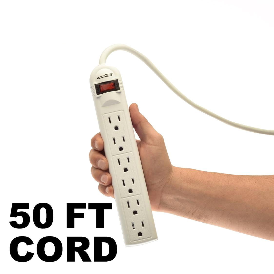 Digital Energy 6Outlet Surge Protector Power Strip with 50Ft Long
