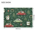 thumbnail image 2 of 2 Piece Bath Mat Set with U-Shaped Toilet Mat and Rectangle Bath Rugs Non Slip Machine Washable Bathroom Mats Christmas Penguins and Cars Pattern, 2 of 7