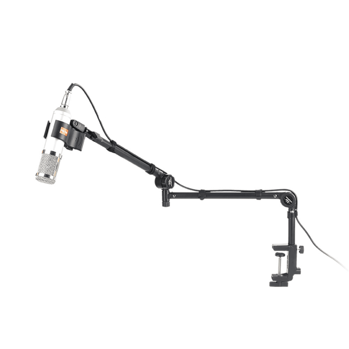 Foldable Recording Microphone Holder Suspension Boom Scissor Arm Stand Holder with Mic Clip Table Mounting Clamp