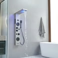 thumbnail image 4 of 4-Jet Rainfall Shower Panel System with Rainfall Waterfall Shower Head and Shower Wand With LED light in Black Nickel, 4 of 14