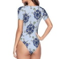 thumbnail image 4 of Easygdp Turtle With Blue Stones Women'S Waist-Cinching Short-Sleeved Onesie, Olastic Onesiet,Snaps At Bottom,Easy To Put On And Take Off - X-Large, 4 of 9