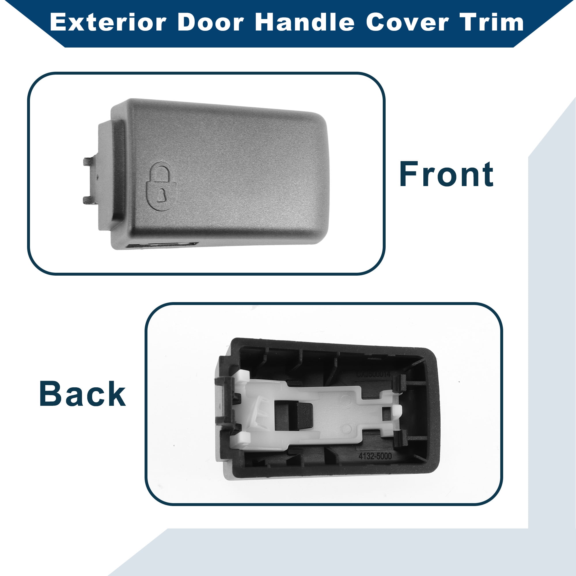 Unique Bargains Exterior Door Handle Cover Trim Matte Gray for Land Rover LR4