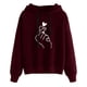 thumbnail image 1 of Sudaderas con capucha para mujer Sudaderas con capucha de manga larga Suéter suelto Eccomum borgoña/XXL, 1 of 5