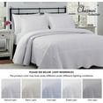 thumbnail image 4 of Chezmoi Collection Betsy 3-Piece White Oversized Queen Quilt Set, Lightweight Microfiber Paisley Medallion Quilted Bedspread Coverlet Queen Size, 4 of 12