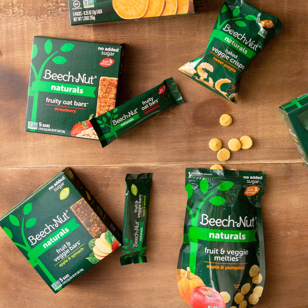 (40 Pack) Beech-Nut Natural Toddler Food, Apple & Spinach Baby Snack, 3.9 oz Box