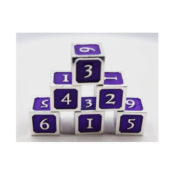 Foam Brain Games d6 - Purple w/Silver (6) New