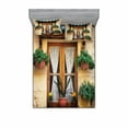 thumbnail image 2 of Shutters Bedding Set with Sheet & Covers, Basket of Flowers Historic Building Window Classic Lace Theme Inside Image, Printed Bedroom Decor 2 Shams, 4 Sizes, Beige Green, by Ambesonne, 2 of 3