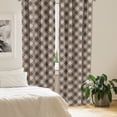 thumbnail image 3 of Ambesonne Brown Plaid Window Curtains, Plaid Pattern Vintage, Each 28" W x 95" L, Pale Sepia Dark Taupe, 3 of 5