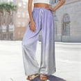 thumbnail image 6 of Women's Side Slit Ombre Wide Leg Pants, Flowing Casual Trousers with Gradient Color and Split Hem, Loose Comfortable Pocket Design for Beach Wear and Four-Season Daily Use Purple S, 6 of 7