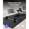 thumbnail image 6 of AIRHOP 0.79in Thick 72 Sq Ft Exercise Equipment Mats, 18 Tiles Upgraded Rubber Top with High Density EVA Foam, Large Interlocking Puzzle Gym Flooring for Home Gym, Heavy Weight Workout,Black & Blue, 6 of 9