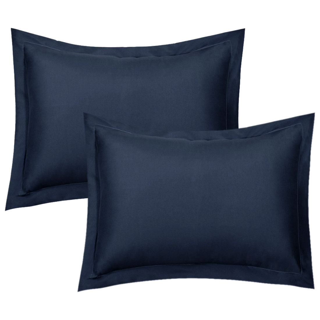 Unique Bargains Pillowcases Soft Microfiber Pillow Shams Set of 2 Navy
