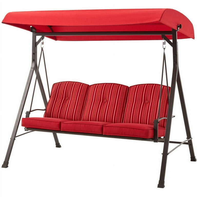 Mainstays Forest Hills Outdoor 3 Seat Cushion Swing Walmart
