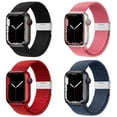 thumbnail image 1 of Fulsaxad Compatible with Apple Watch Bands 44mm 45mm 42mm 49mm, Stretchy Nylon Braided SoLo Loop Strap Adjustable Wristbands Replacement for iWatch Series Ultra 8 7 6 5 4 3 2 1 Accessories Women Men, 1 of 12