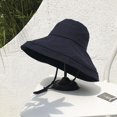 thumbnail image 2 of Sombrero de ala ancha tipo pescador - Protección UPF50+ - Sombrero para el sol de playa para viajes con ala plegable ajustable semirrígida - M, 2 of 8