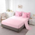 thumbnail image 5 of jejeloiu Initial Letter B 7 Pieces Bedding Comforter Set,Kawaii Bow Knot Full Bedding Set,Pink Plaid Grid Fitted Sheet Flat Sheet For Kids,Breathable Bedroom Decoration Reversible, 5 of 8