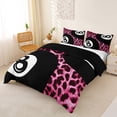 thumbnail image 3 of Erosebridal Pink Leopard Cheetah Print Duvet Cover Set,Billiard Sport Ball Games Bedding Full For Girls Teens 3 Pieces,No Comforter,Reversible, 3 of 6