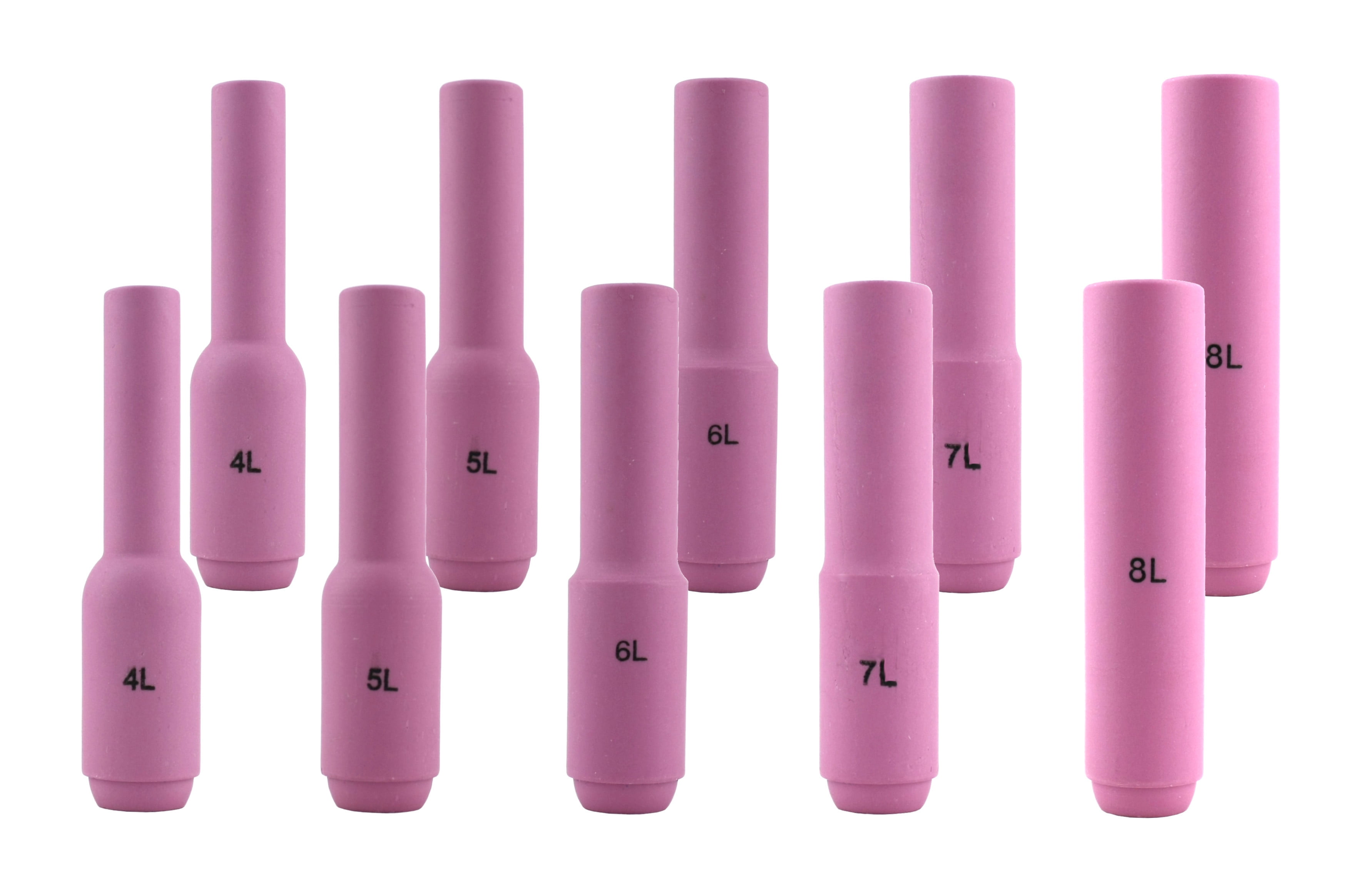 Long Alumina Nozzle Cups for TIG Welding Torches Series 17/18/26 with Standard SetUp Assorted