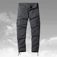 thumbnail image 2 of Lisingtool Cargo Pants for Men Mens Loose Casual Multi Pocket Straight Solid Color Outdoor Overalls Trousers Men's Pants Grey, 2 of 5