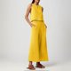 thumbnail image 5 of Conjunto de dos piezas de lino de color liso para mujer: top corto sin mangas con botones y pantalones de pierna ancha, tejido transpirable para el verano, 5 of 8
