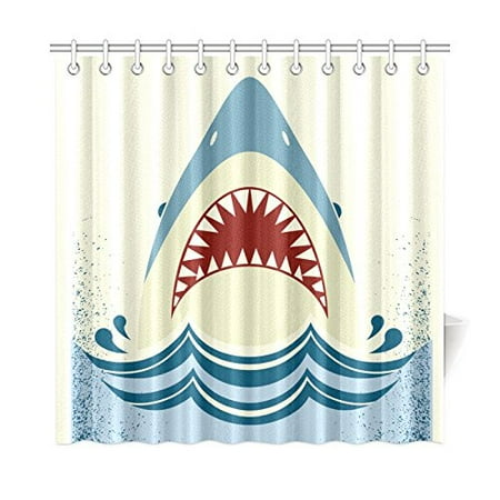 Mkhert Angry Shark Jaws Shower Curtain Home Decor Bathroom Shower