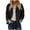 Black, variant on Women Oversize Trench Coat Plaid Lining Lapel Button Down Casual Crop Jacket Outwear with Pockets (Beige, M)