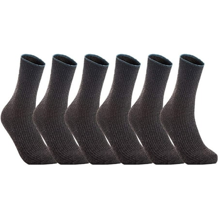 

Lian LifeStyle Women s 6 Pairs Cute Perfect Fit Cozy Wool Crew Socks With a Wide HR1612 Size 6-9 Size 6-9Dark Grey