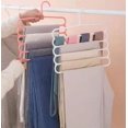 2PCS Trouser Hanger Pants Hanger Space Saving 5 In 1 Non-Slip Multifunctional Pants Rack Stainless Steel Pants Hangers Multiple Layers Clothes Hanger - Foto 11