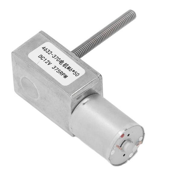 Moteur à Engrenages DC12V, Moteur à Engrenages à Réduction de Vitesse Micro électrique à Couple Élu 375 Tr/min Moteur à Engrenages à Courant Continu à Vis Sans Fin Excellent Moteur à Engrenages à Ré