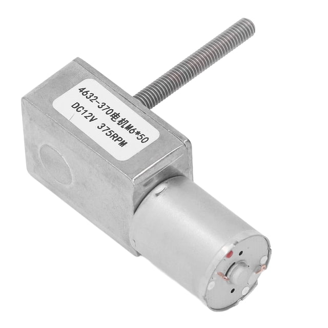 Moteur à Engrenages DC12V, Moteur à Engrenages à Réduction de Vitesse Micro électrique à Couple Élu 375 Tr/min Moteur à Engrenages à Courant Continu à Vis Sans Fin Excellent Moteur à Engrenages à Ré