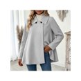 thumbnail image 2 of Zynoxe Womens Jackets With Buttons Classic Lapel Collar Winter Jackets for Women Loose Long Sleeve Mid‑Length Open Front Coat Versatile Solid Color Casual Outerwear Coat 2 Ways To Wear S, 2 of 10