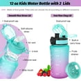 thumbnail image 6 of OLDLEY Kids Water Bottle 12oz with 2 Lids & Straw, Leak-Proof Tritan Plastic Bottle for School, Toddler Girls, 6 of 9