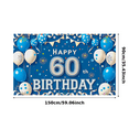 thumbnail image 3 of Blue Themed 60th Birthday Backdrop Banner with Balloons Confetti and Fireworks Party Decoration Photography Prop for Birthday Party Celebrations Event Decor Happy Birthday Party Supplies Background, 3 of 7