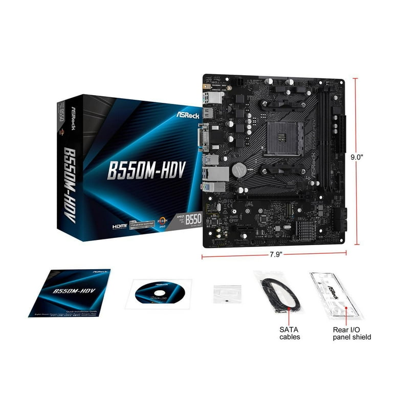 ASRock B550M-HDV AMD AM4 Ryzen B550 Micro ATX Motherboard