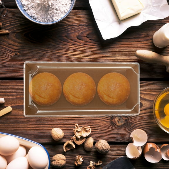 10PCS Sandwich Packaging Box Kraft Paper Cake Roll Box with Clear Lids Take Out Sandwich Container Dessert Pastry Display Box for Home Shop