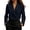 Blazer for Women Navy, variant on Guieoi Fall Blazer for Women Long Sleeve Cropped Notched Lapel Hidden Buttons Business Casual Office Jacket with Shoulder Pads And Lining Gray L