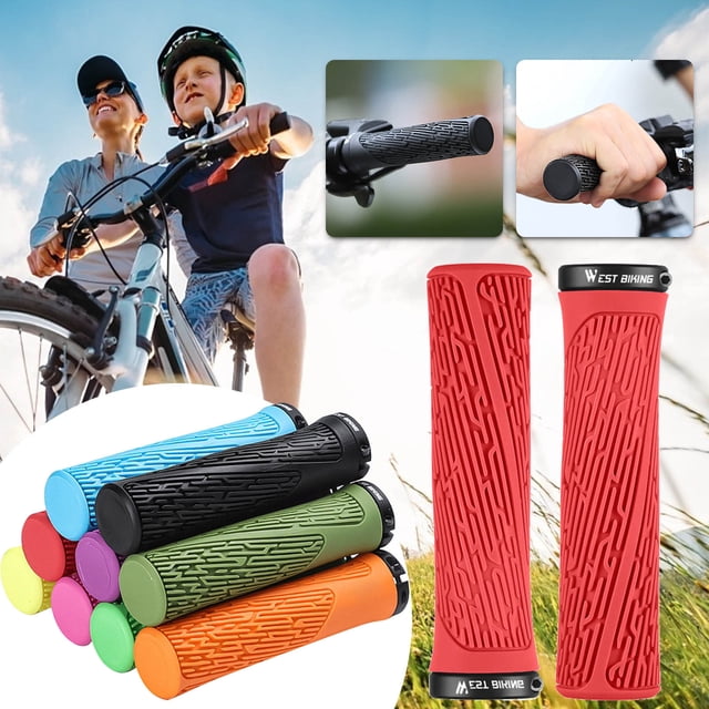 Xihbxyly Puños de Goma Antideslizantes, Cómoda Absorción de Impactos, Cubiertas de Manillar Impermeables y Duraderas, Diseño Acolchado para Bicicletas, Antideslizantes, Fáciles de Instalar, Orificio