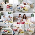thumbnail image 5 of Colorful Tulips 4 Piece Duvet Cover Set Twin Size Blue Red Yellow Floral Soft Bedding Set Comforter Cover, 1 Duvet Cover 1 Flat Sheets and 2 Pillowcases, 5 of 9