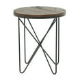 thumbnail image 6 of DecMode 19" x 22" Gray Metal Accent Table with Brown Wood Top, 1-Piece, 6 of 8